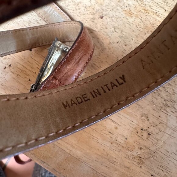 Max Mara Gold Brown Belt Rare Luxury Couture Statement Buckle  Size XL main image 4
